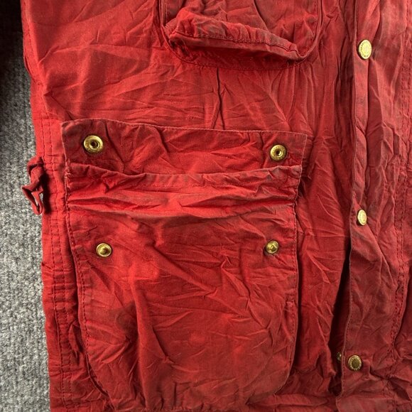 Barbour International Gauging Waxed Canvas Jacket Red Size XL Women Full Zip - Picture 14 of 16